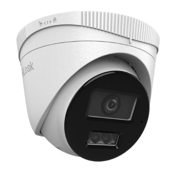 Camera IP HiLook 8MP, lentila 2.8mm, iluminare duala 30m, microfon, PoE, IP67 - IPC-T280HA-LU