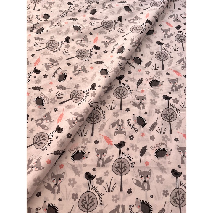 Material textil, bumbac 100% natural latime 240 cm, model In padure animale