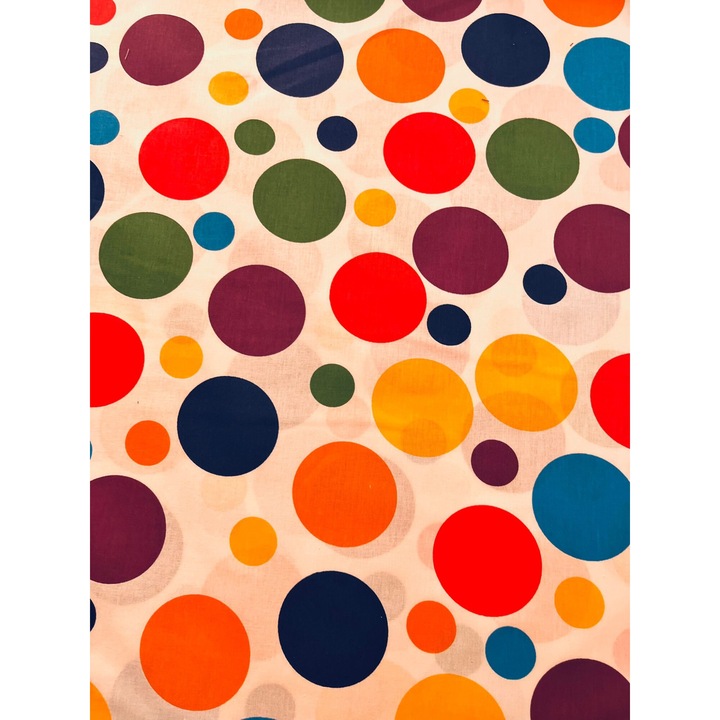 Textil anyag, 100% természetes pamut, szélesség 240 cm, minta Színes pöttyös