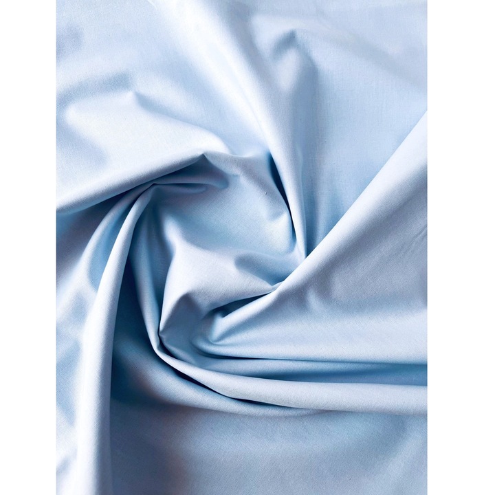 Material textil, bumbac 100% natural latime 240 cm, Uni culoare albastru deschis