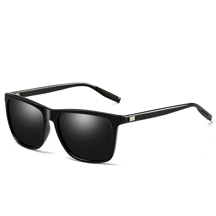 Мъжки слънчеви очила Polarized UV400, класически, черни, с предпазен калъф, eR DL
