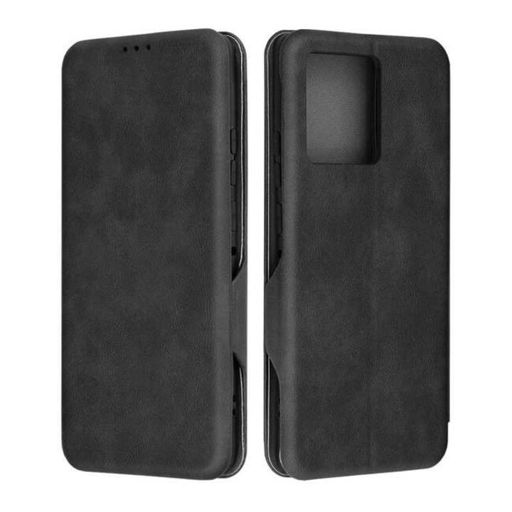 Husa de protectie flip cover compatibila cu Motorola Edge 50 Neo, Safe Wallet Plus, piele ecologica, Negru