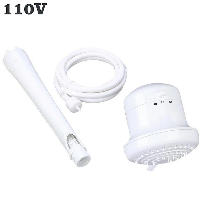 Душ колона NYNYTABLDEC, електрическа, 5400W, бяла, 110V, комплект с 2м маркуч