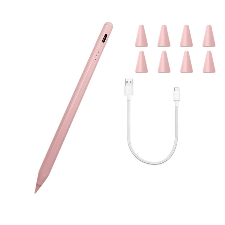 Univerzális ceruza 8 hegyes, kapacitív képernyőhöz, rózsaszín, komplett készlet