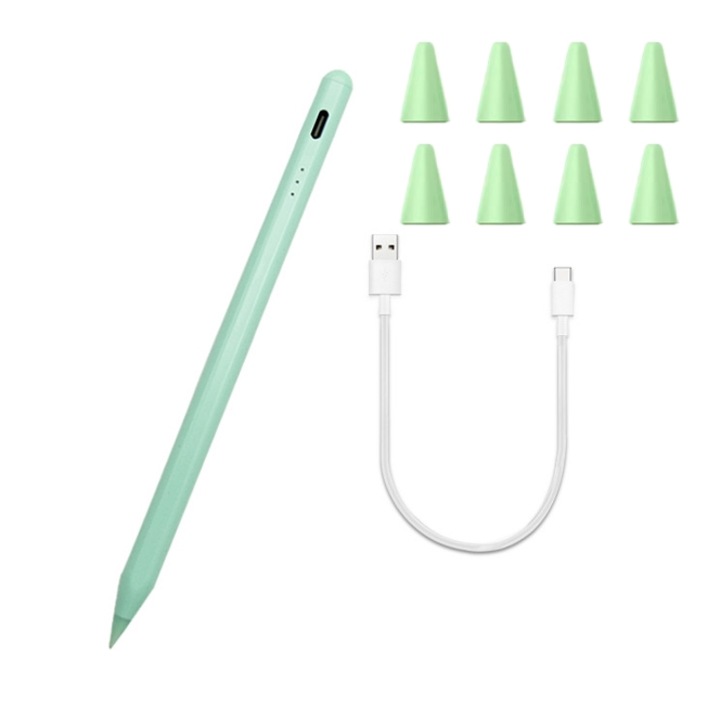Univerzális ceruza 8 hegyes, kapacitív képernyőhöz, zöld, komplett készlet