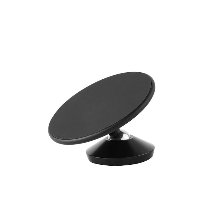 Suport auto magnetic multifunctional，Pentru Magnetic Suction Cup Phone Holder,360° Roating Swivel Stand Suction Cup Universal Phone Swivel Holder Bracket, universal pentru toate telefoanele mobile, cu 3 magneti atractori, negru, 5.75x5.75cm