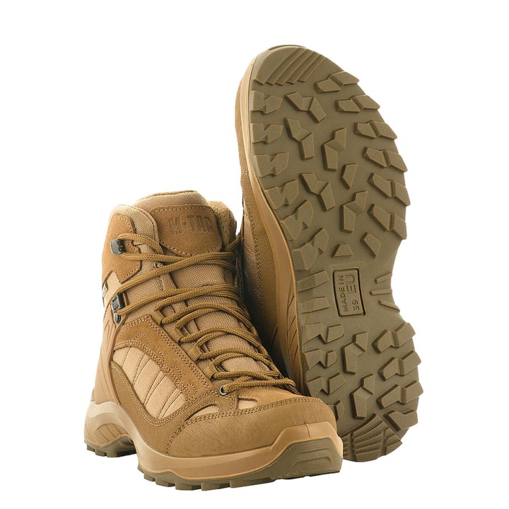 Ghete tactice M-Tac, impermeabile, respirabile, maro, material Cordura si piele intoarsa, 36 EU