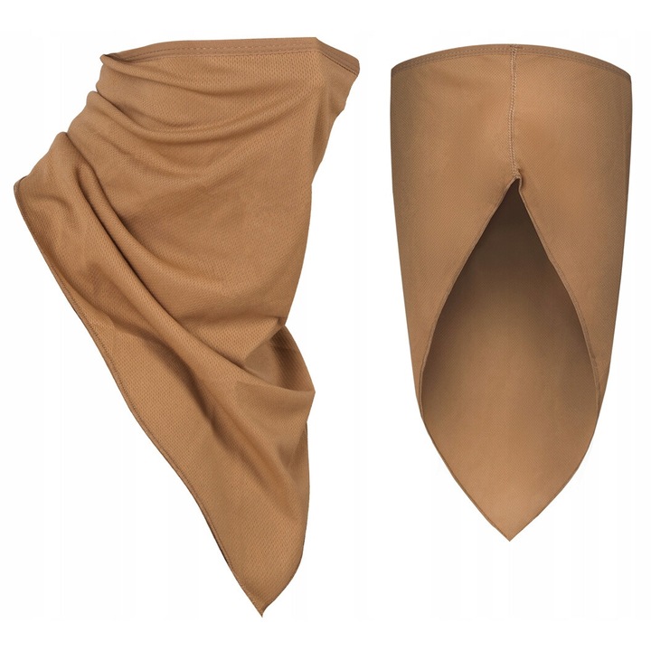 Esarfa multifunctionala, Mil-Tec, material plasa, uscare rapida, 48x23cm, coyote