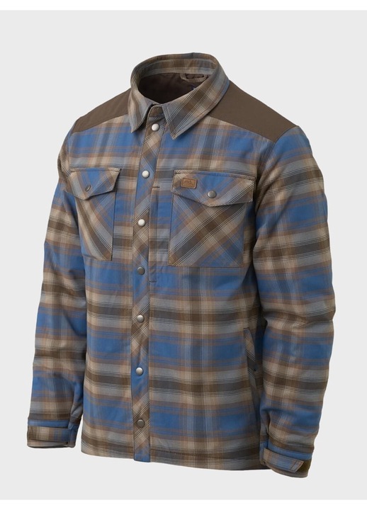 Camasa barbati Winter Warden, carouri albastru izolatie material poliester, Maro/Albastru