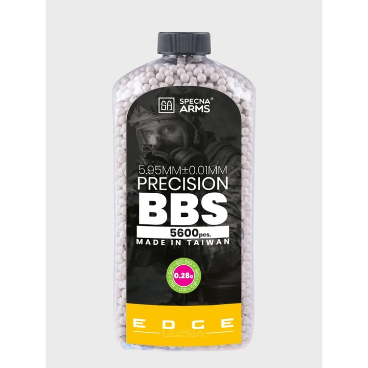 Set 5600 gloante de precizie pentru sticla ASG, Specna Arms, EDGE ULTRA BIO 0,28g, alb