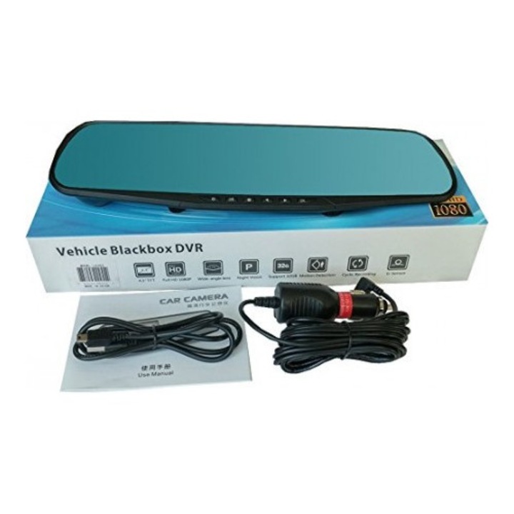 Leo 4" Tükörmonitor, DVR elülső kamerával