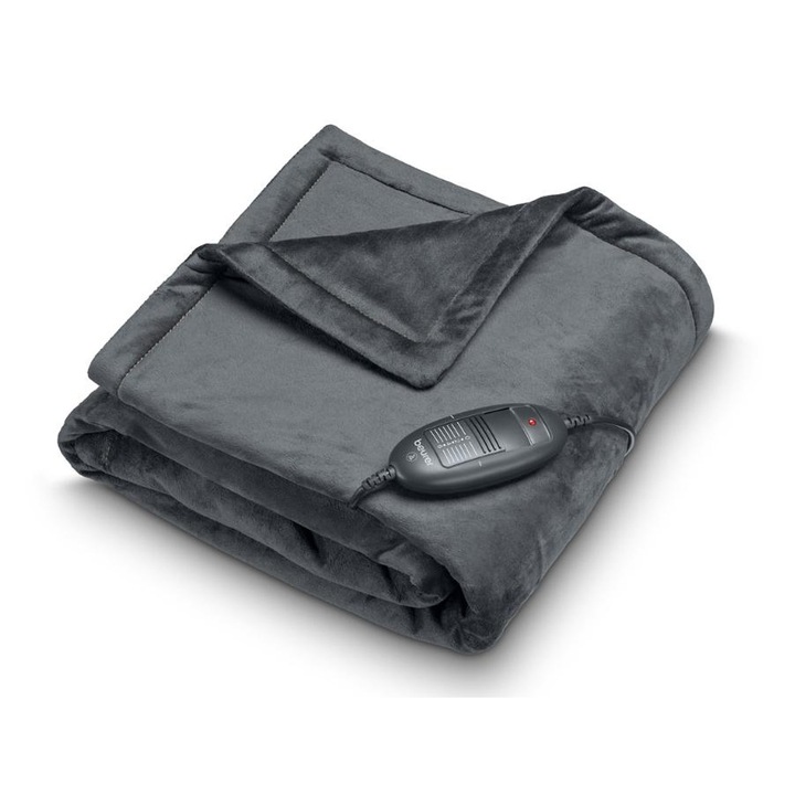 Термоподложка Beurer, HD 74, Cosy Taupe, 6 температурни настройки, Електронно регулиране на температурата, Черен