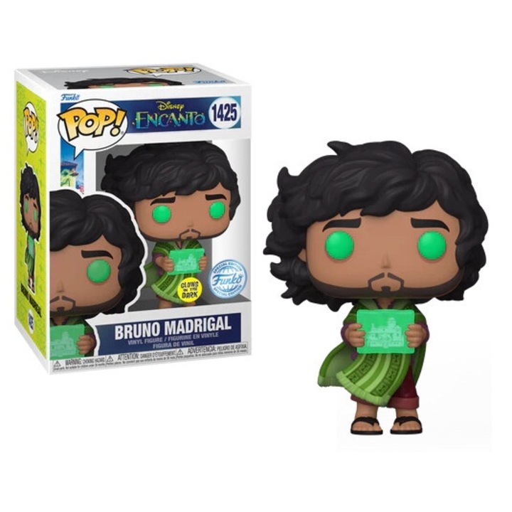 Funko POP Encanto 1425 Bruno Madrigal figura, különleges kiadás, világító effektus, többszínű