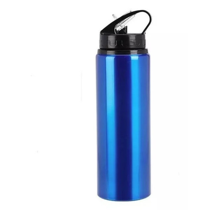 Бутилка за вода, Excellent Houseware, алуминий, 7x25 см, 750 мл, синя