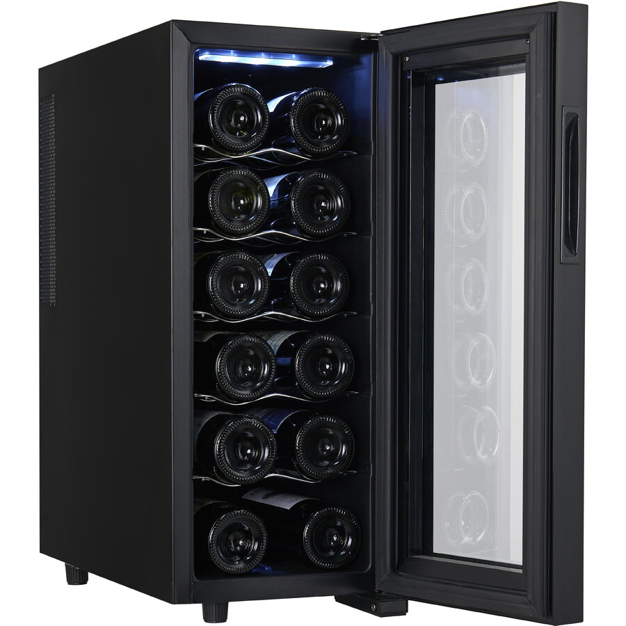 Racitor de vinuri ADLER, 1 usa, 12 sticle, negru, 33 l