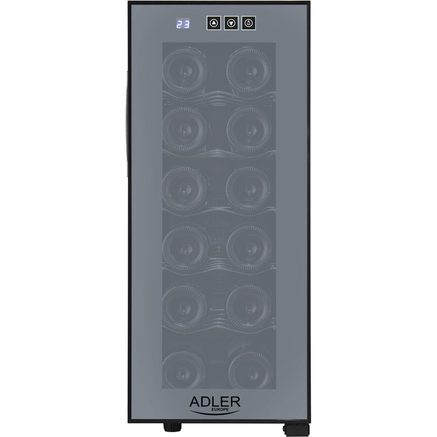 Racitor de vinuri ADLER, 1 usa, 12 sticle, negru, 33 l