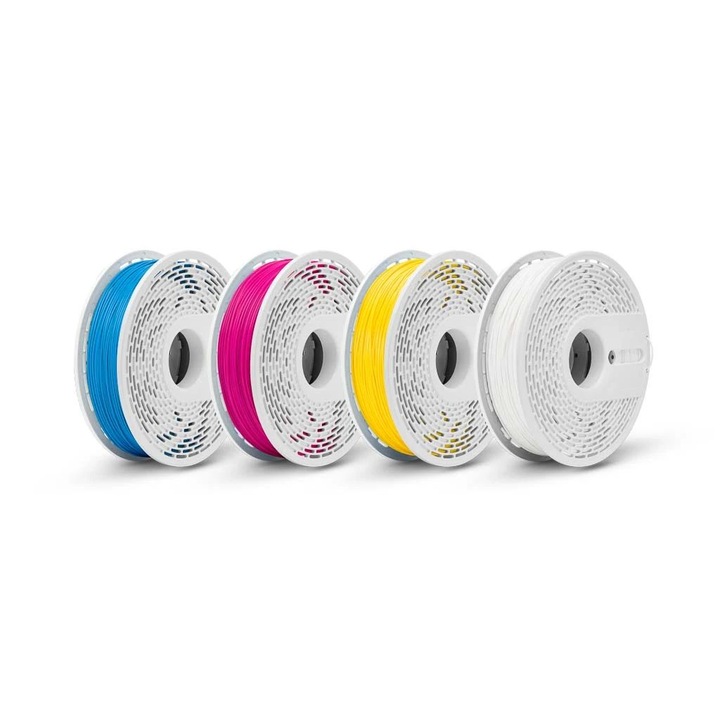 Set filament 3D Fiberlogy Easy PLA CMYK 1.75mm 4kg, biodegradabil, culori intense