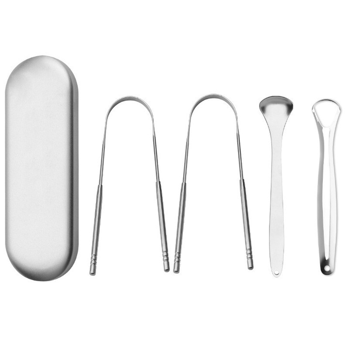 Rozsdamentes acél fogkefe készlet, hatékony tisztítás, kettős felhasználású, 2 db