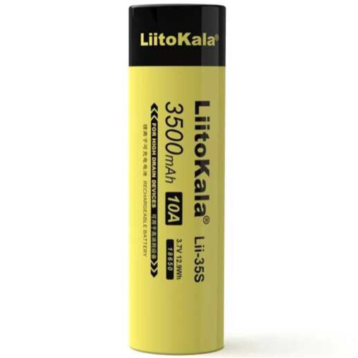 LiitoKala Lii-35S 18650 akkumulátor, 3, 7V 3500 mAh újratölthető lítium akkumulátor 1db