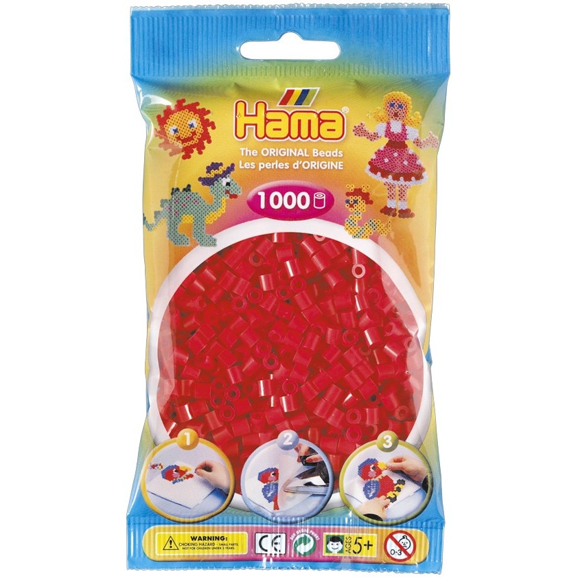 Margele de calcat HAMA MIDI ROSU, 1000 buc in pungulita