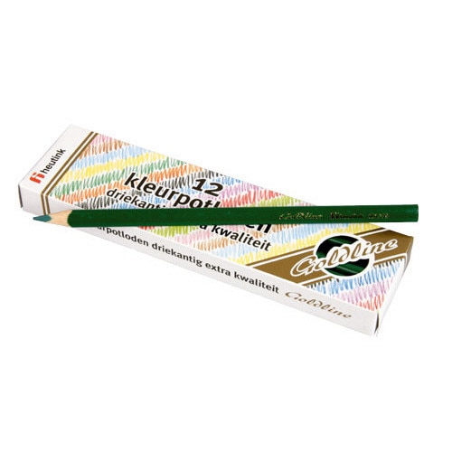 Set 12 creioane triunghiulare subtiri VERDE INCHIS, marca HEUTINK