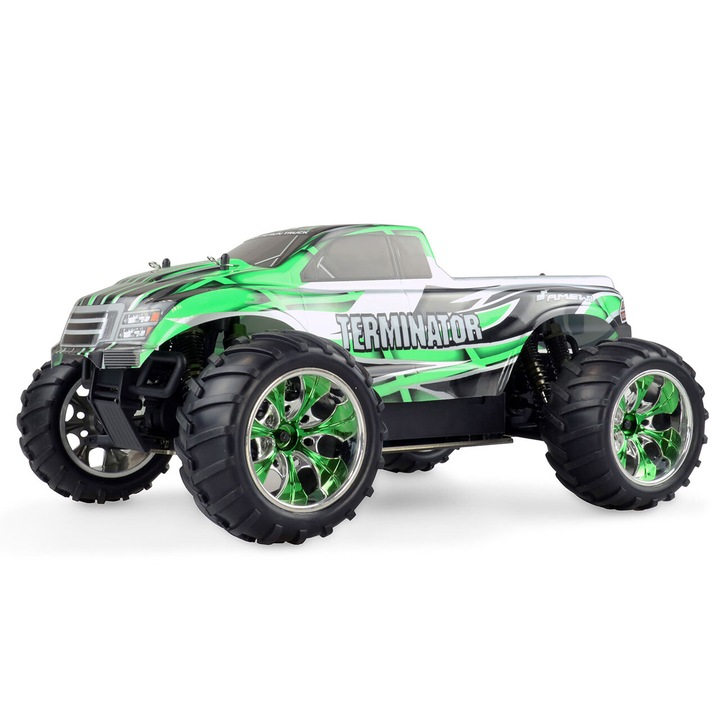 Masinuta AmewiI RC Terminator PRO Brushless 4WD 1:10, 65+ km/h, 8x amortizoare ALU, sasiu din aluminiu, 430x300x210mm
