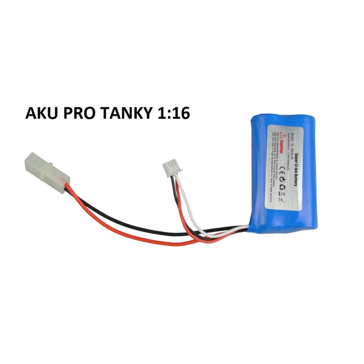 Baterie Li-ion 7,4V 1800 mAh Tamiya pentru tank 1:16, 71x39x18mm, set