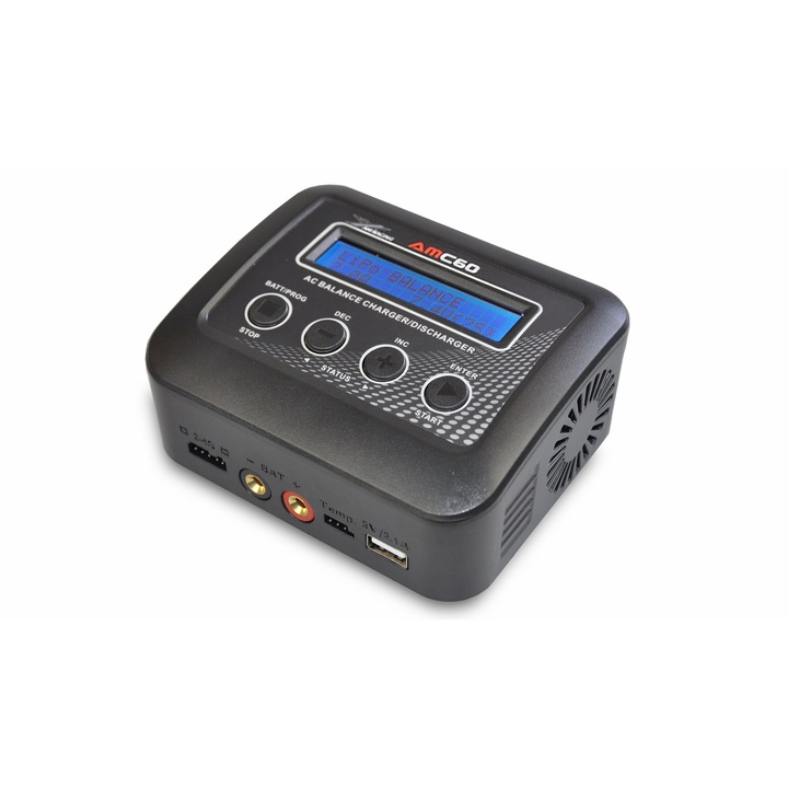 Incarcator auto AMEWI AMC 60, 60W, 10 profile, 220V, 115x95x50mm