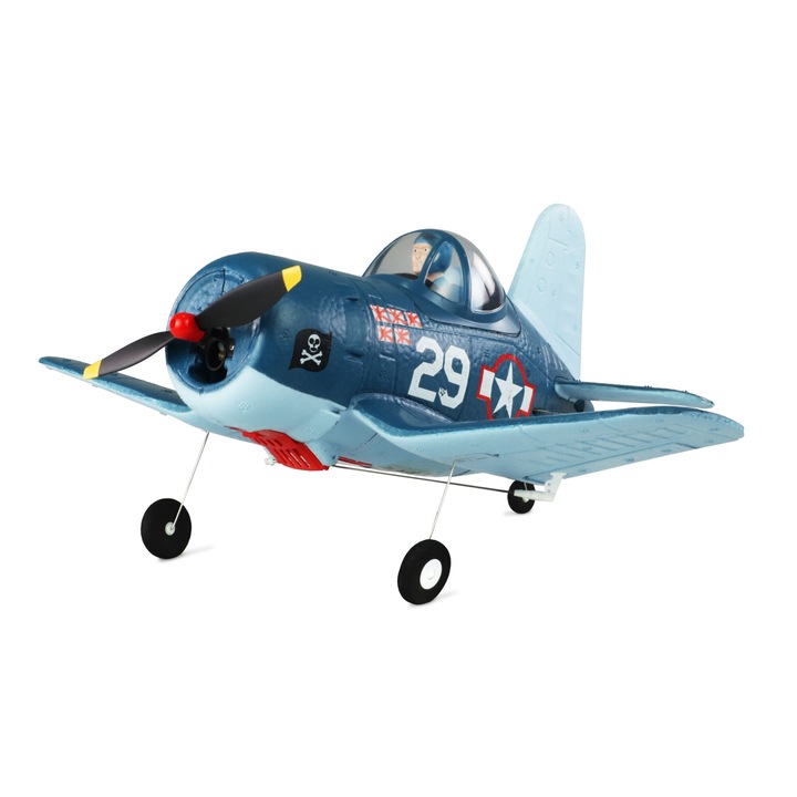 Avion RC Amewi Cartoon Corsair F4U, 2,4 GHz, 3 canale, stabilizare 6G, 350x270x150mm, EPP