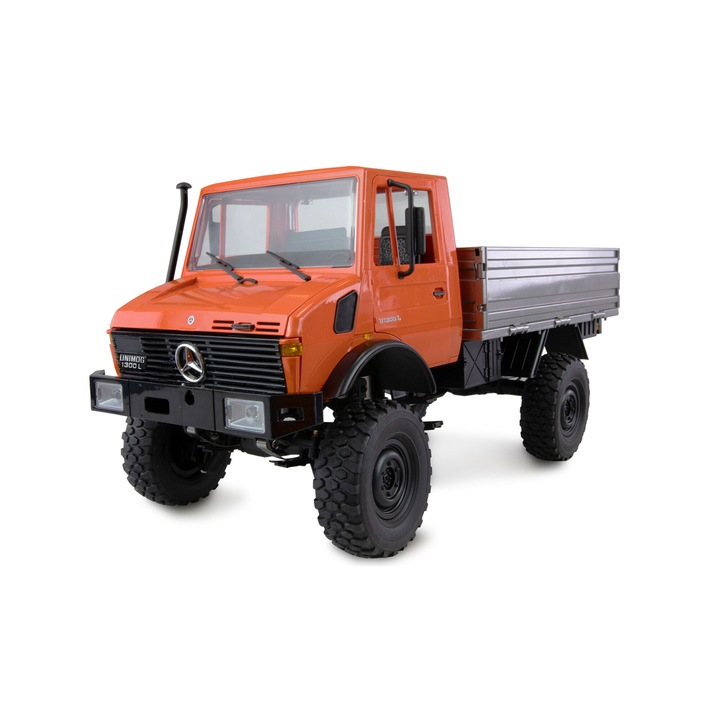 Masinuta Amewi RC MB Unimog Advanced 1:12, 4WD, 15 km/h, portocalie, set RTR