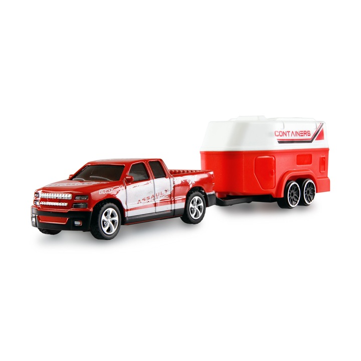 Amewi RC Pickup lószállító utánfutóval 1:64, fém, LED, 3 sebesség, RTR