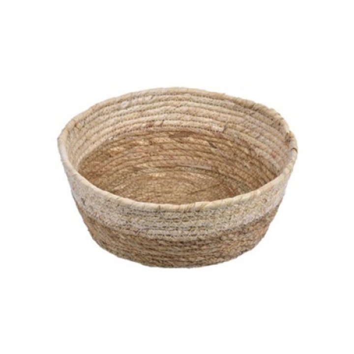 Кошница за съхранение Бежово кафяв естествен материал Ã˜26x10,5 см