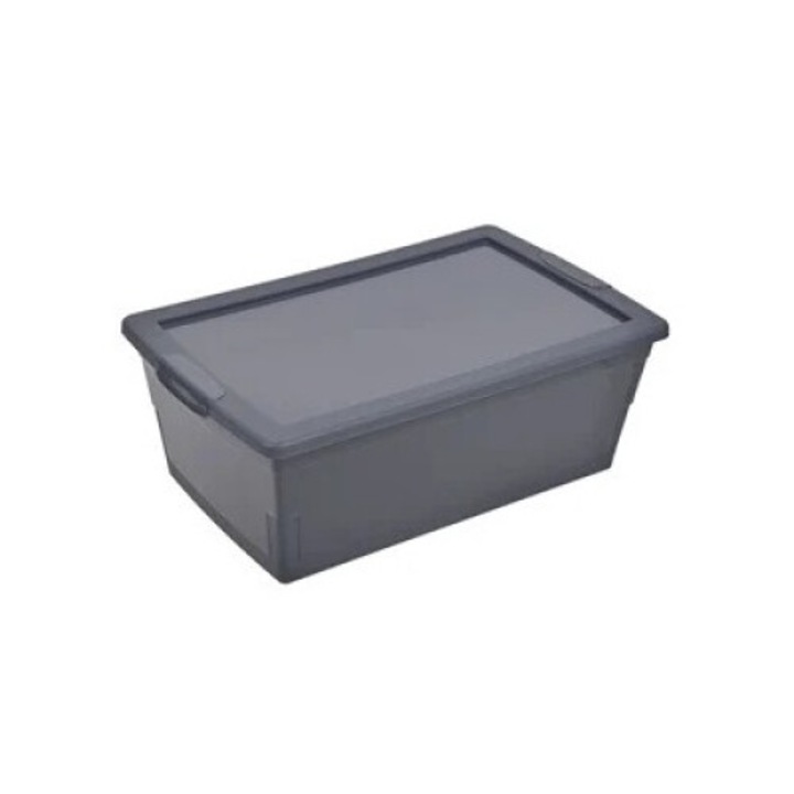 Cutie de Depozitare Plastic Gri 9L cu Capac pentru Obiecte Mici, Unelte sau Haine