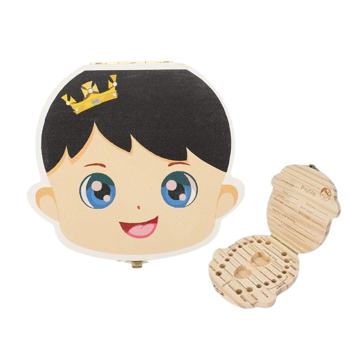 Set amintiri bebelusi, cutie din lemn si metal, multicolor, 12.5x11.5x3 cm, pentru baieti si fete