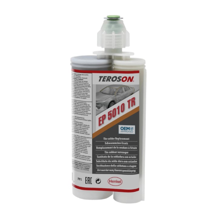Masa de reparare epoxidica, Teroson, Ep 5010 tr, Gri, 200 ml, Set cu duza, Formula fara contractie, Pentru repararea suprafetelor metalice