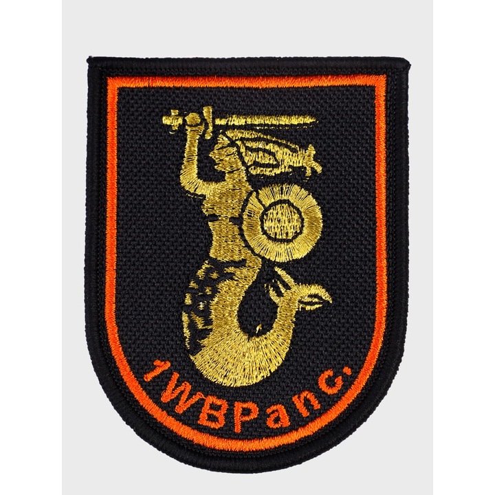 Emblema SPIN, 100% poliester, 8x6cm, specificatie militara, montare Velcro