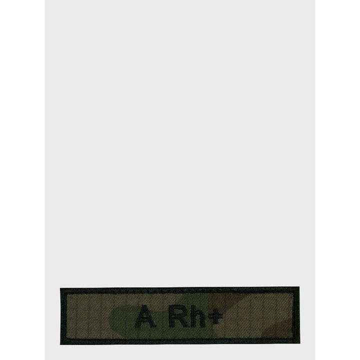 Emblema grupa sanguina A Rh+, SPIN, material US-21, 10x2,5cm, camuflaj polonez