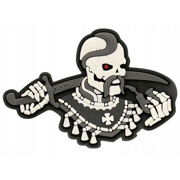 Petic 3D, M-Tac, gri/alb, PVC, 7.5x5cm, prindere cu Velcro