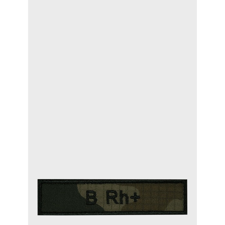 Emblema grupa sanguina B Rh+, SPIN, material US-21, 10x2,5cm, camuflaj polonez