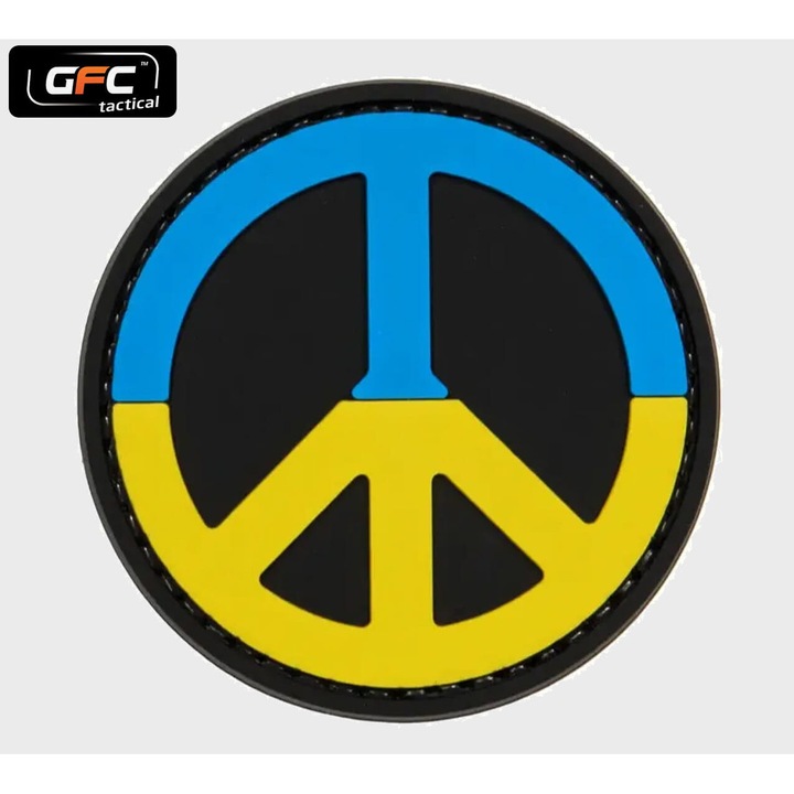 Pachet 2 Naszyci 3D PEACE UA, GFC Tactical, PVC, 60mm, Albastru/Galben