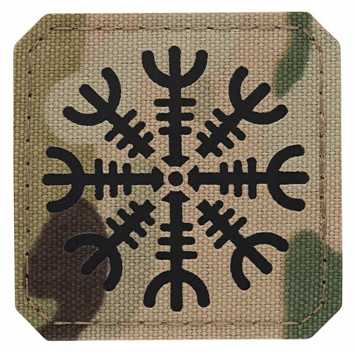 Patch M-Tac Helmet of Terror Aegishjalmur, Cordura 500D, Multicam/Negru, 4.5x4.5cm