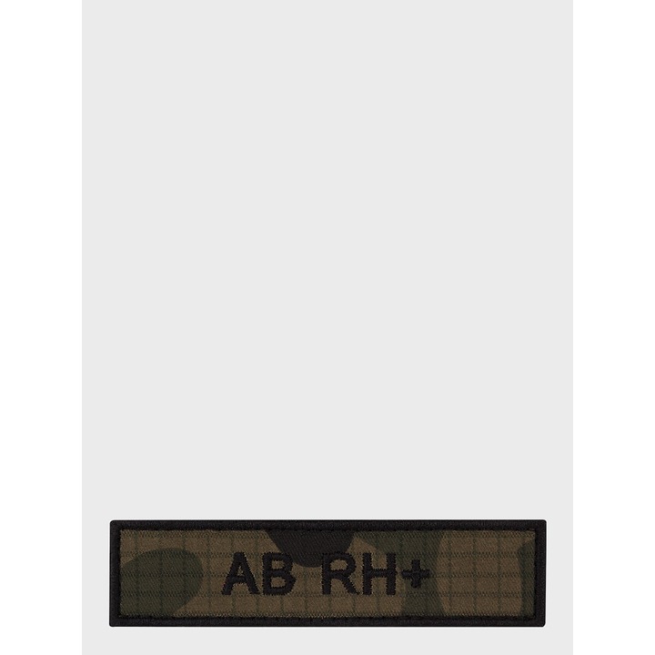 Emblema grupa sanguina AB Rh+, SPIN, material US-21, 10x2,5cm, camuflaj polonez