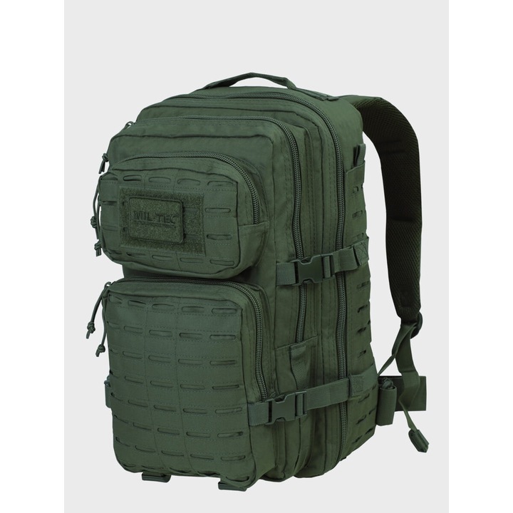 36L-es katonai hátizsák, Mil-Tec, 4 rekeszes, zöld színű, 600D poliészter