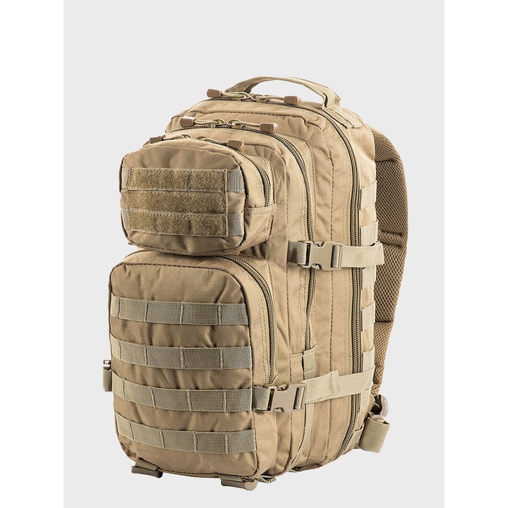 Rucsac militar M-Tac Assault Pack 20L, 42x20x25cm, 2 compartimente, culoare Tan