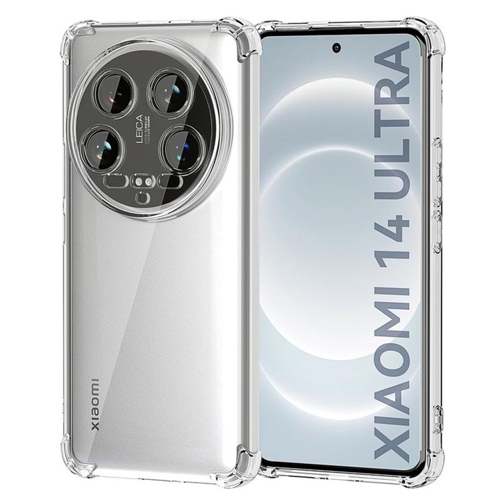Xiaomi 14 Ultra ütésálló átlátszó szilikon átlátszó tok