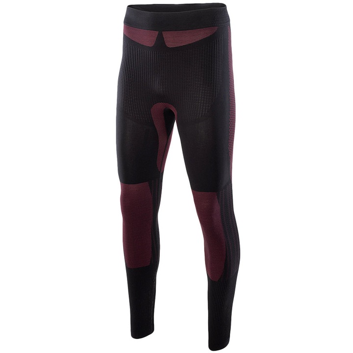 Pantaloni sport barbati Hi-Tec HINO BOTTOM, respirabili, uscare rapida, negru-rosu, material flexibil, XL-2XL INTL