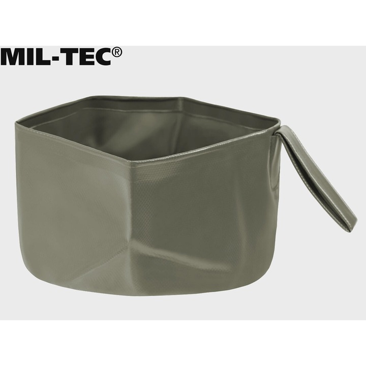 Lighean pliabil 5L Mil-Tec, olive, 21x12cm, material PVC