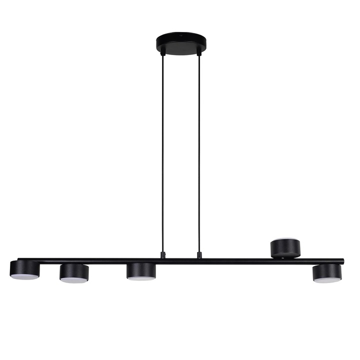 Lustra Sigma Lighting, 5 surse de iluminare, metal, negru, 90.5cm