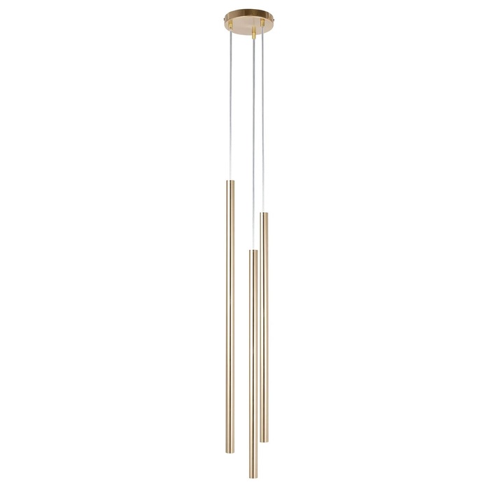 Pendul Sigma Lighting, 3 surse de iluminare, metal, 16cm, auriu, 75cm