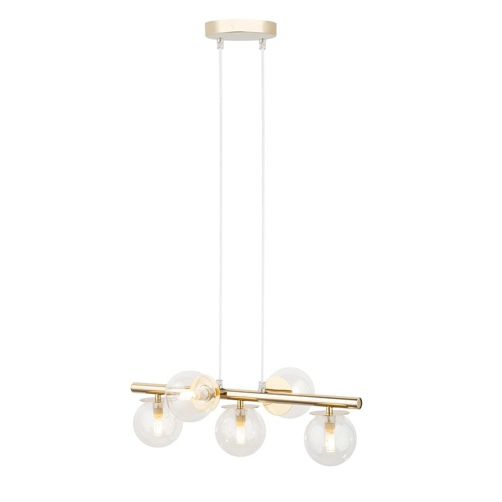 Lustra Sigma Lighting, 5 surse G9, aurie, 54cm